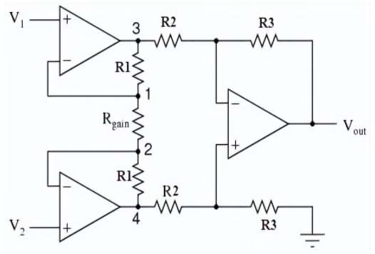 Instrumentation amplifier circuit diagram