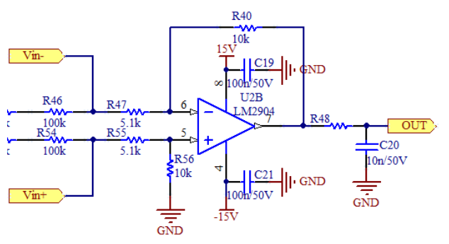 Differential amplifier circuit for gain derivation