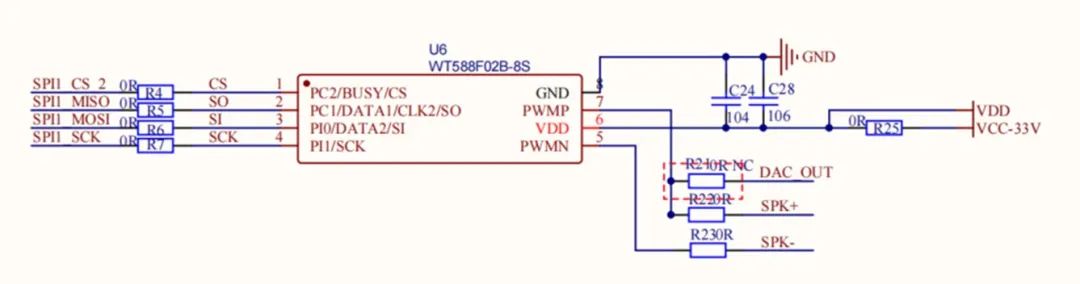 Voice playback chip circuit