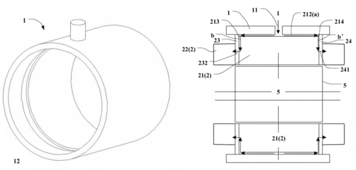 Figure 5.1 Cooling housing. Figure 5.2 Oil flow diagram.