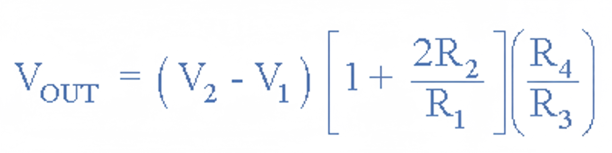 Instrumentation amplifier overall gain formula
