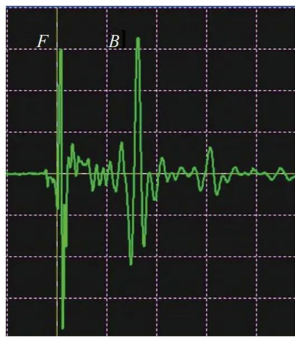 Domestic PEEK prepreg laminated panel ultrasonic A-scan