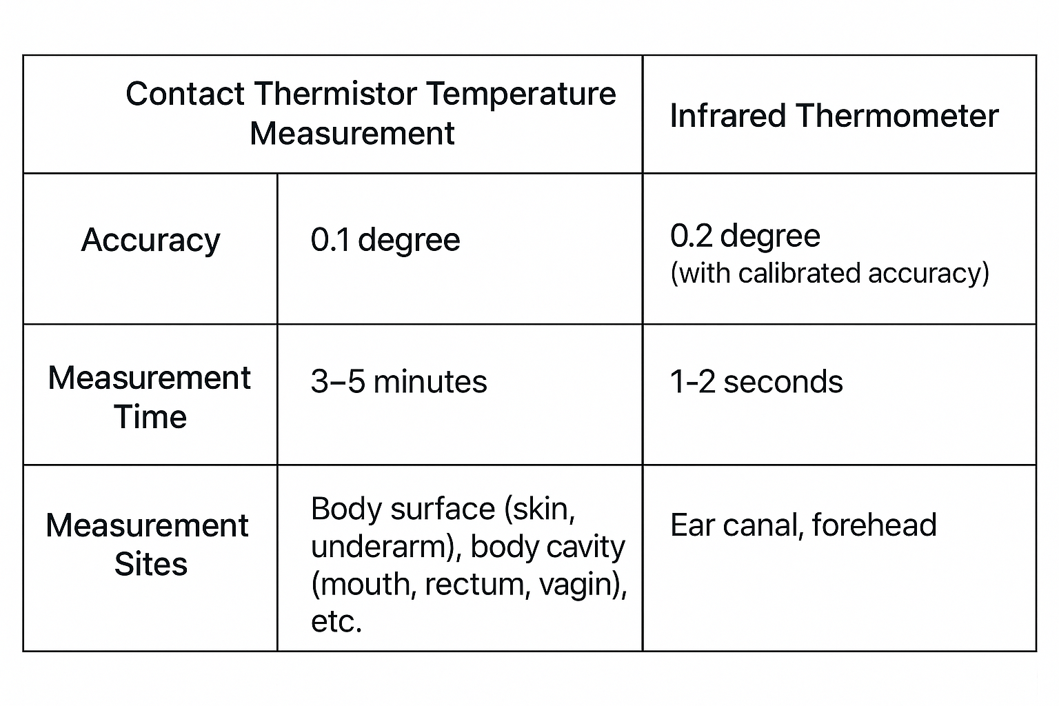 Infrared thermometer measurement illustration 1