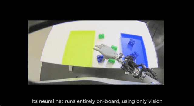 Optimus sorting blocks autonomously GIF