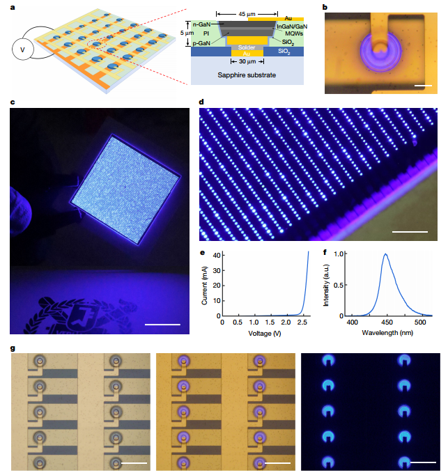 Figure 3: MicroLED lighting panel produced by simple stirring-based FSA
