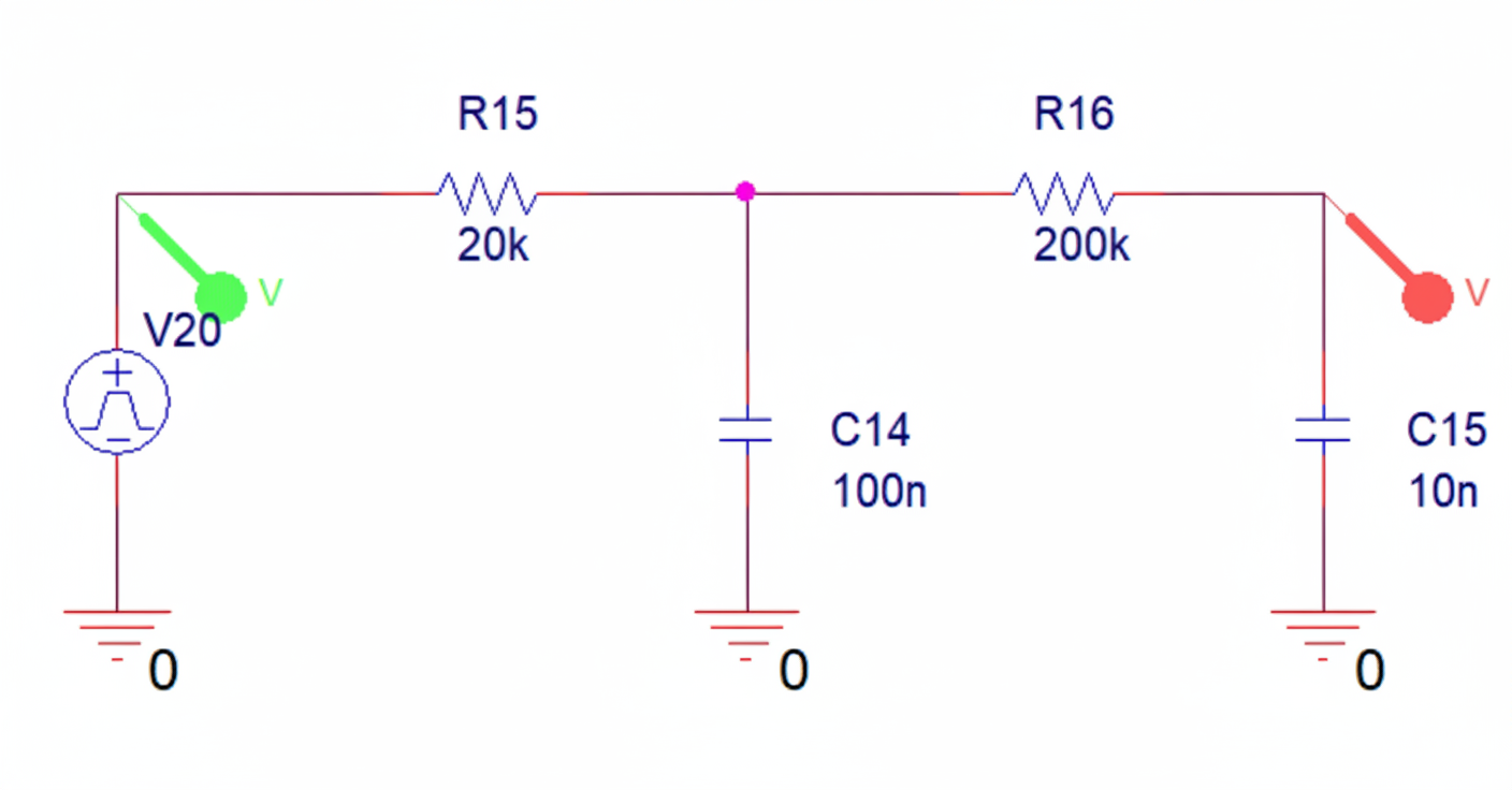 Measurement schematic showing voltage measurement setup