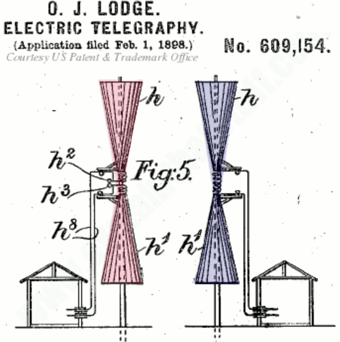 Oliver Lodge telegraph patent diagram