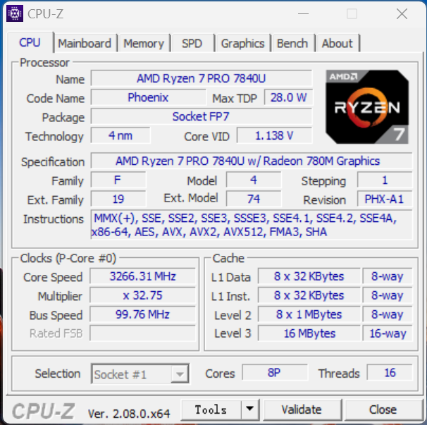 Ryzen PRO 7040 architecture diagram