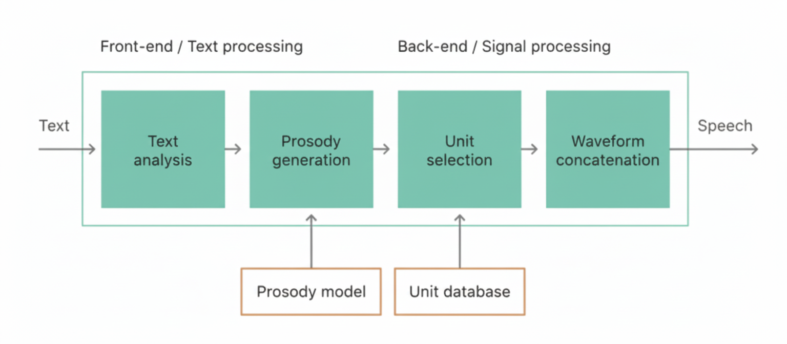 Text-to-speech synthesis process diagram