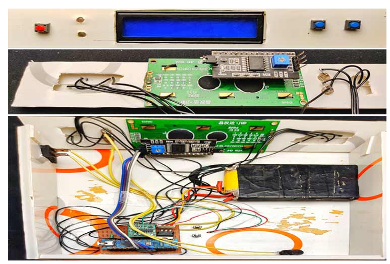 The front panel was angled for easier reading of the LCD, and the main power switch was added to one side.