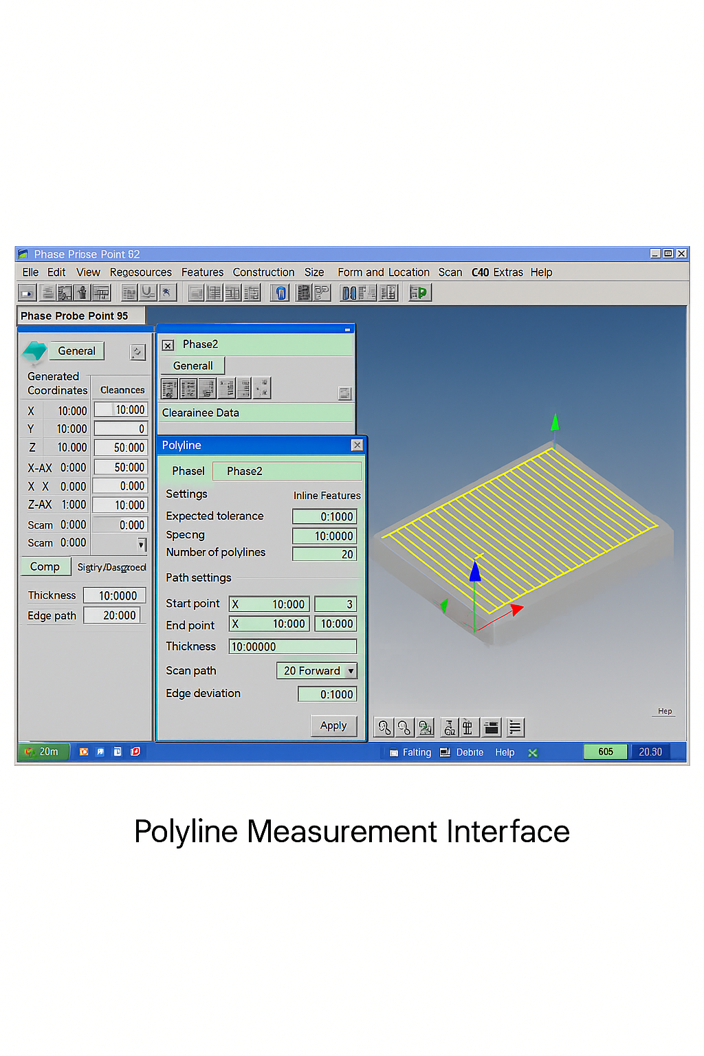 Polyline measurement interface in Calypso