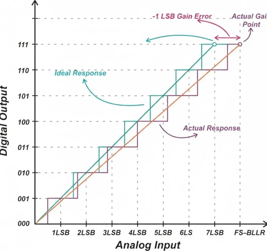 figure of the response of an ADC with -1 LSB gain error
