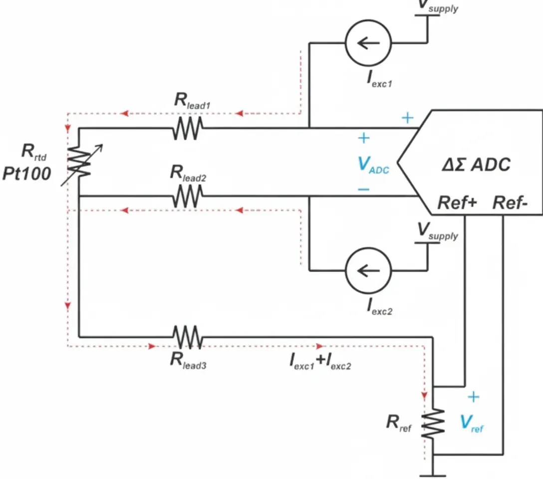 3-wire ratio RTD measurement system
