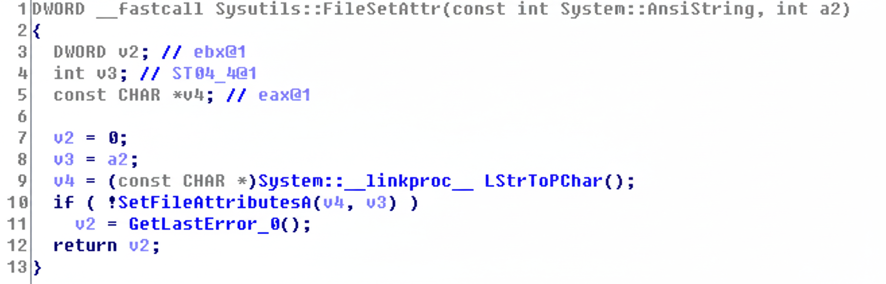 Setting hidden attributes