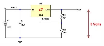 Minimal but fully functional application for a 5 V output