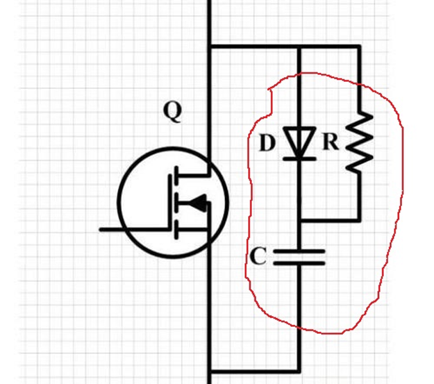 Flyback RCD snubber variant 2