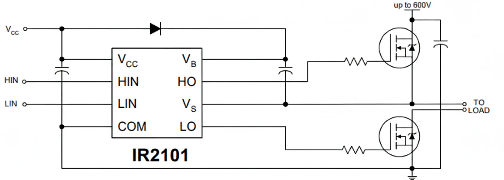 IR2101 bootstrap timing diagram