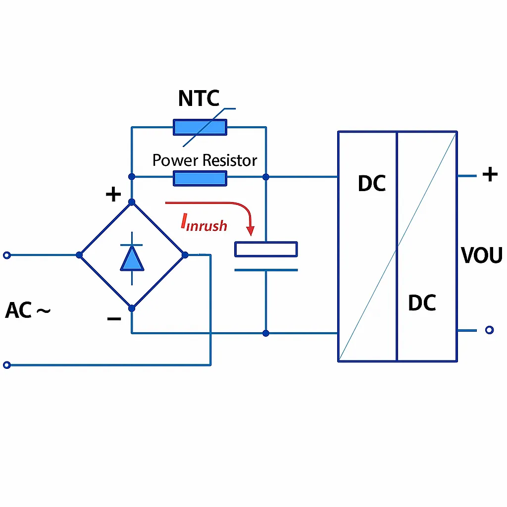 Series resistor during start, then bypass it
