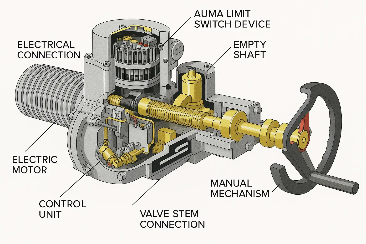 outer structure of electric actuator 