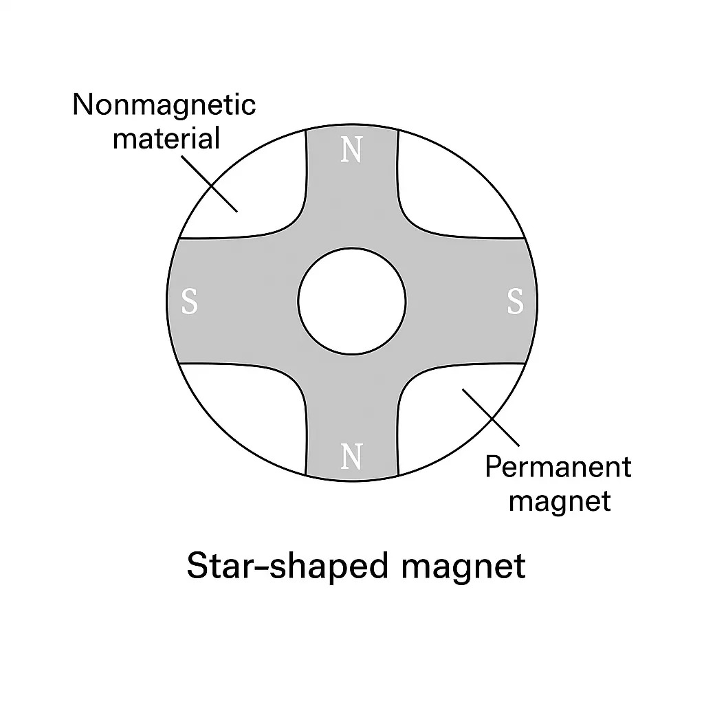 Star-shaped magnet