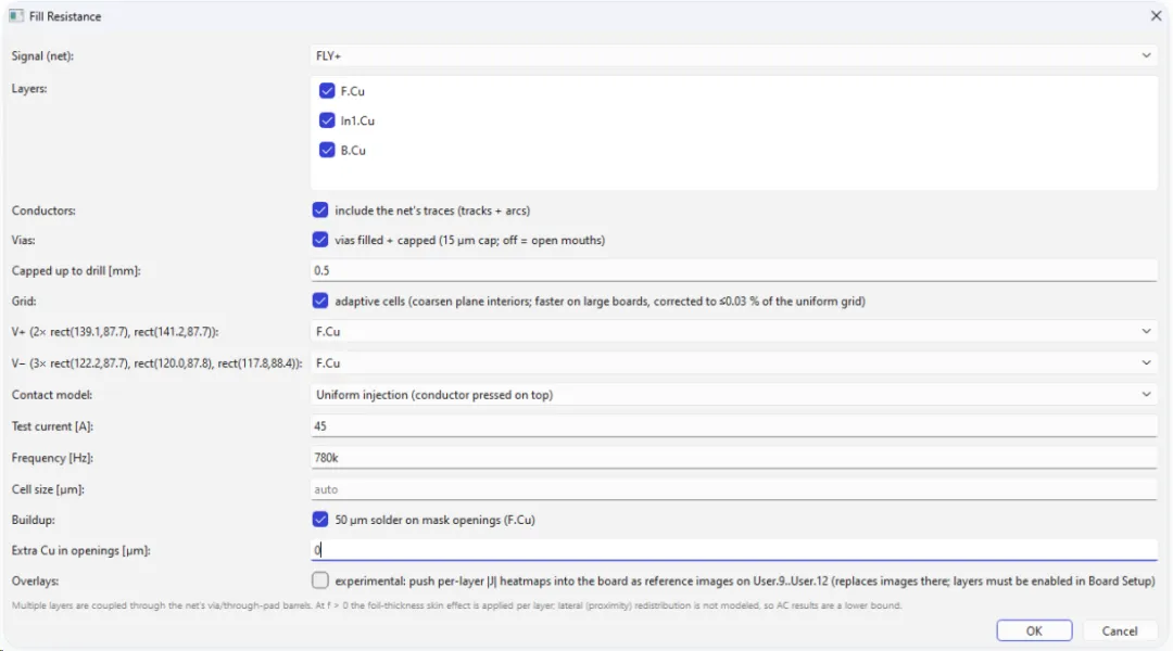 Classic mode parameter dialog