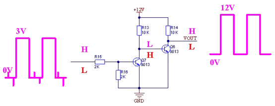 BJT inverter rejecting input glitches and high-frequency interference