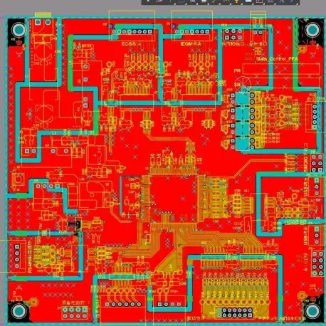Example layout of analog and digital ground regions