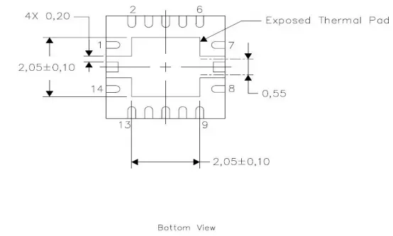 TPS54620 package overview highlighting the irregular thermal pad