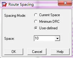Multi-trace spacing configuration dialog