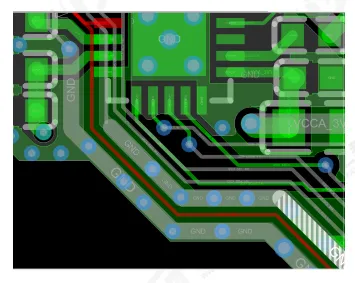 Ground shielding for clock trace example