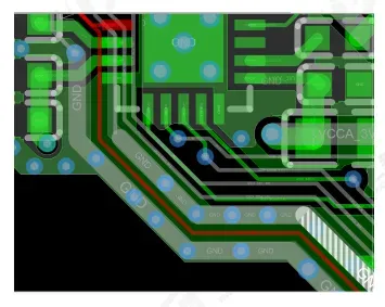 Ground shielding for clock trace example