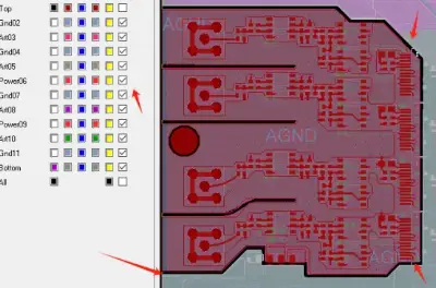 Ground and power split layout example