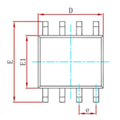 SOP footprint with geometric center alignment and explicit pin-1 and orientation