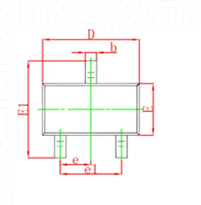 SOT23 dimensions and centerlines used to define a stable local datum
