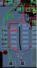Analog connectors placed near board edge and separated from digital interfaces