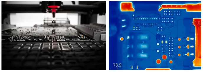 Real-time thermal mapping of a PCB to locate faults quickly
