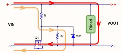 Forward conduction path for NMOS reverse-polarity protection