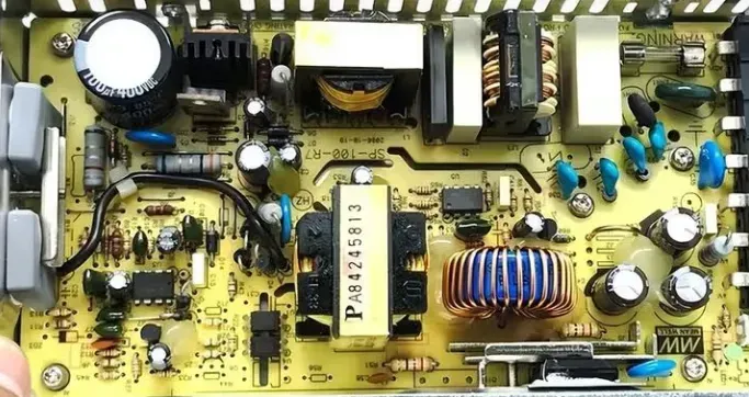 Internal view of a switch-mode power supply
