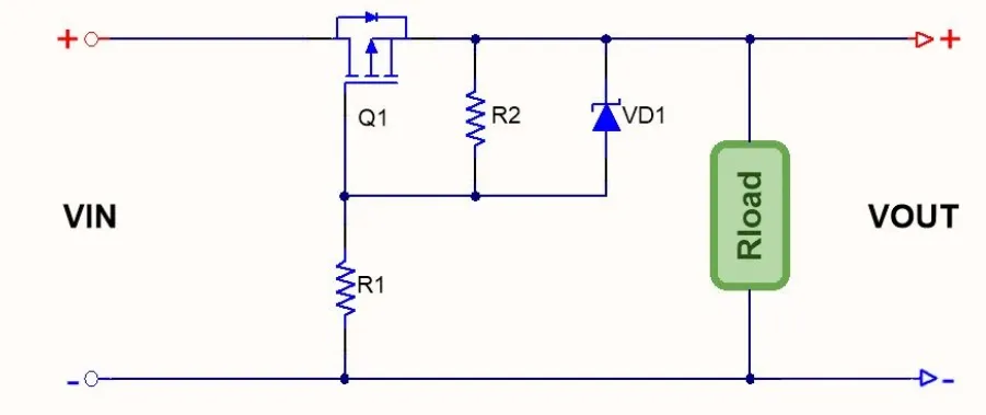 PMOS high-side reverse-polarity protection circuit