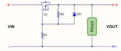 PMOS high-side reverse-polarity protection circuit