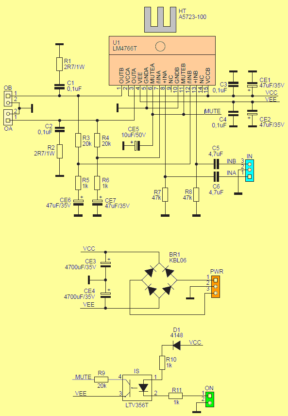 LM4766 Audio Power Amplifier Circuit