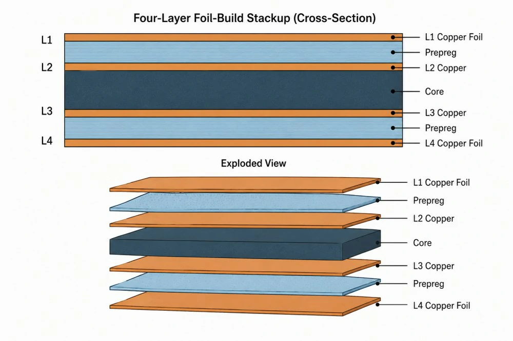 Multilayer PCB Construction Explained: Layers, Cores, Prepreg and Copper Foil