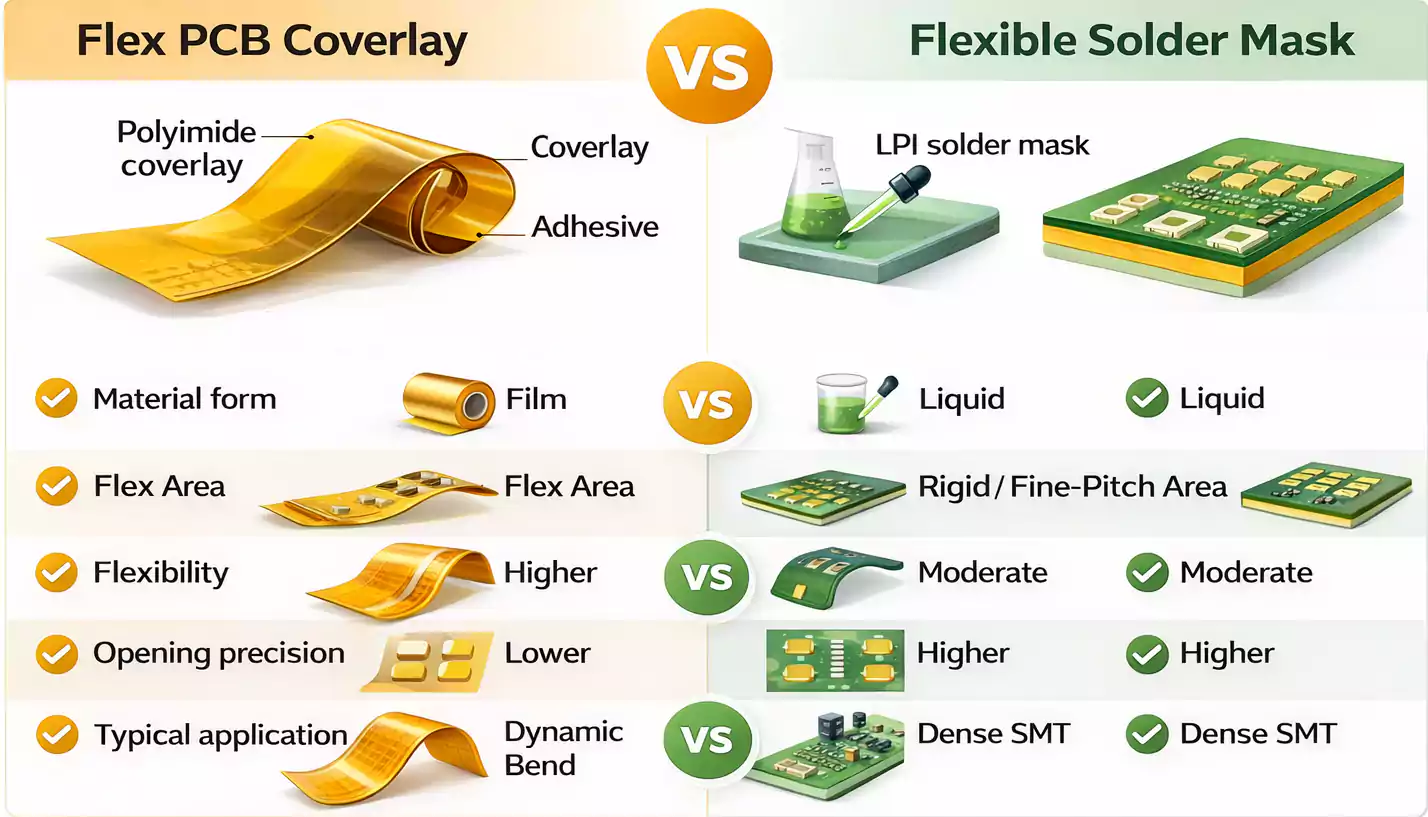 Coverlay Opening vs Solder Mask Opening: What's the Difference?