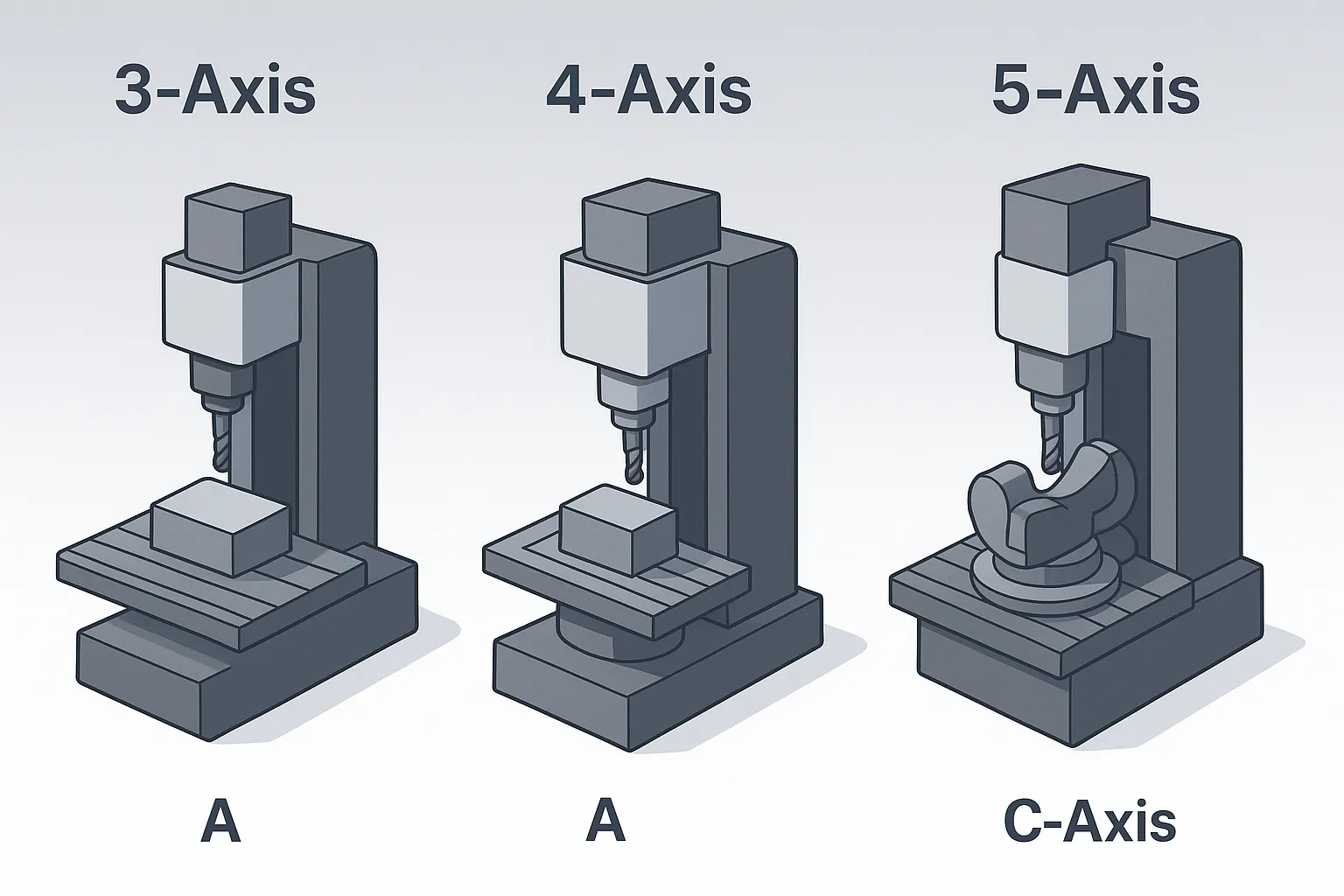 3 Axis vs 4 Axis vs 5 Axis CNC Machining: How to Choose the Right Process