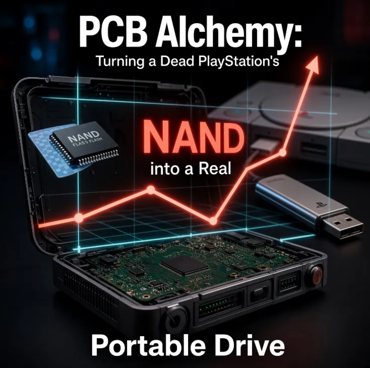 PCB Alchemy: Turning a Dead PlayStation’s NAND into a Real Portable Drive