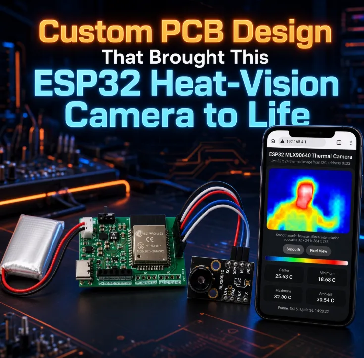Custom PCB Design That Brought The Portable ESP32 Thermal Camera to Life
