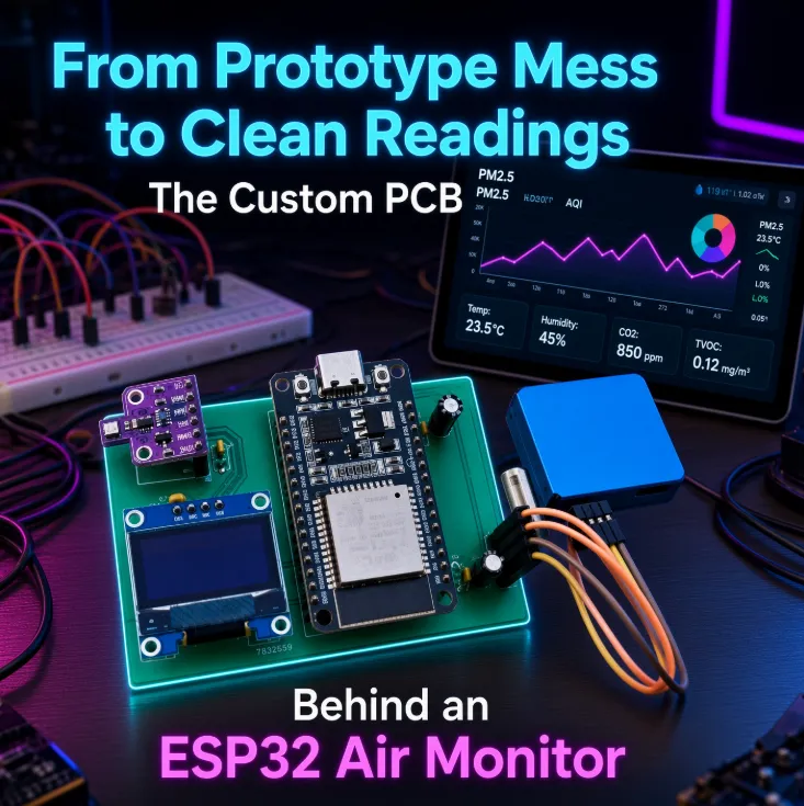 From Prototype Mess to Clean Readings: The Custom PCB Behind an ESP32 Air Monitor