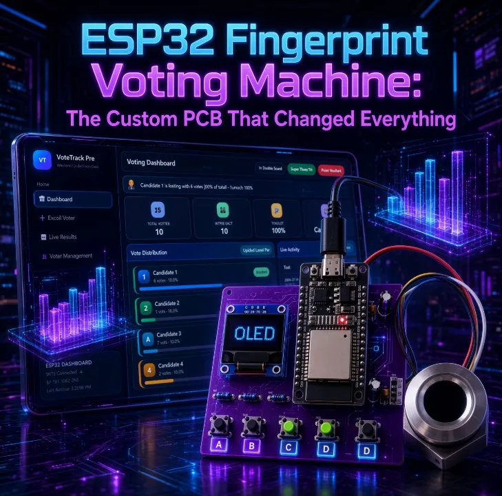 ESP32 Fingerprint Voting Machine: The Custom Double-sided PCB That Changed Everything