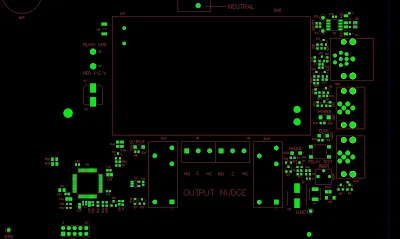 Close-up of PCB silkscreen layer