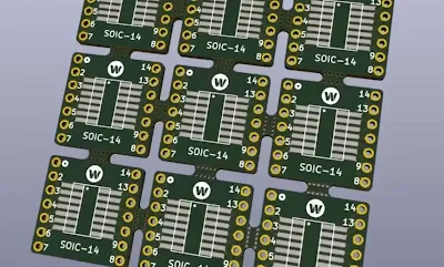 Multiple PCB designs arranged on a manufacturing panel